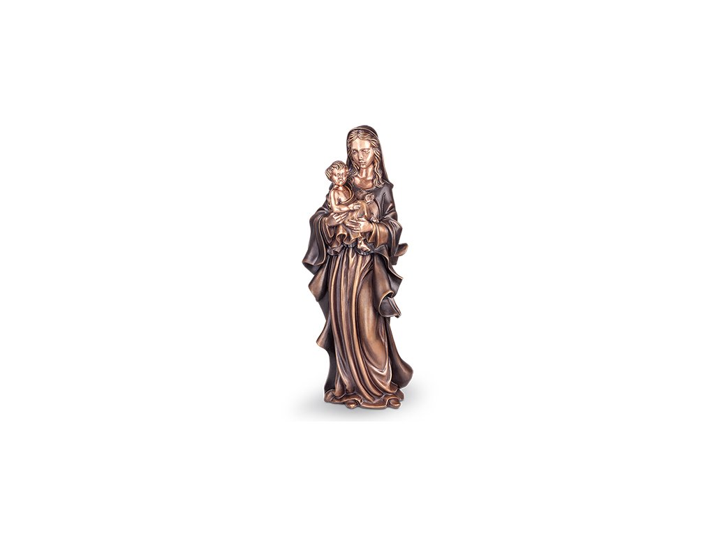 Bronze-Statue Madonna mit Kind für Grabmal, 20–62 cm
