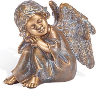 [ST-SK-85337] Bronze Engel sitzend auf Grabmal, 10×11 cm