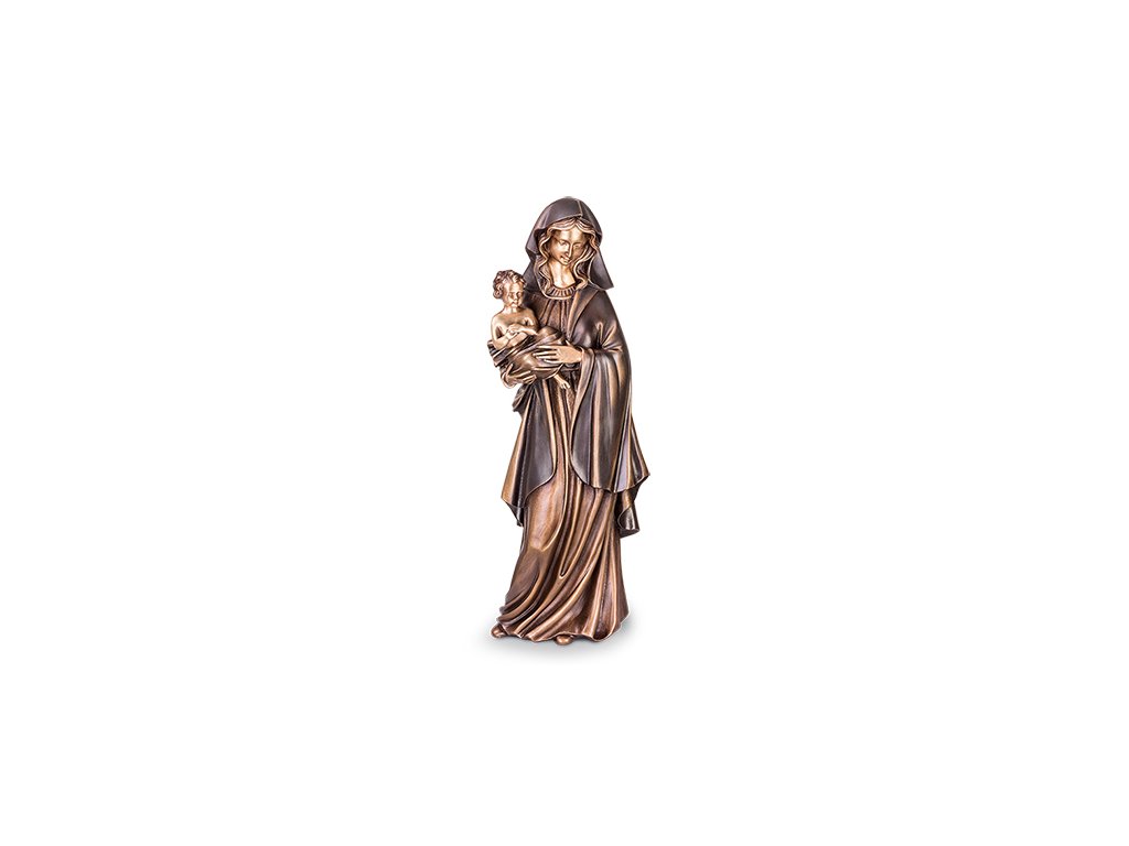 Bronzene Statue Madonna mit Kind für Grabmal, 20–59 cm