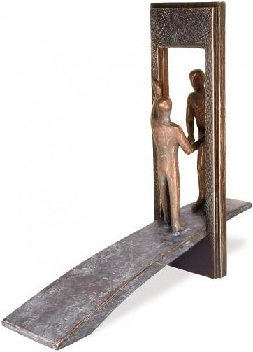 [ST-SK-85363] Bronze-Plastik Abschied für Grabmal, 24×8×25 cm