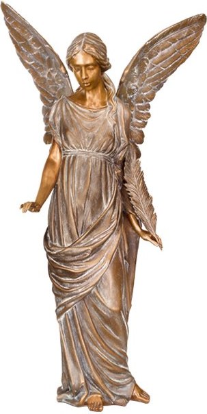 Bronze Engel mit Palmenzweig, 83×45×36 cm