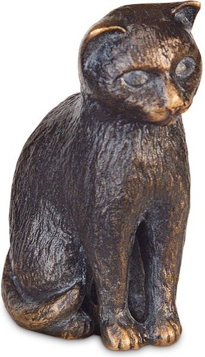 [ST-SK-85378] Bronze sitzende Katze für Kinder-Grabmal, 6×3×5 cm