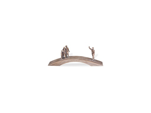 [ST-SK-85383] Bronze-Brücke mit Figuren für Grabmal, 10×31×7 cm