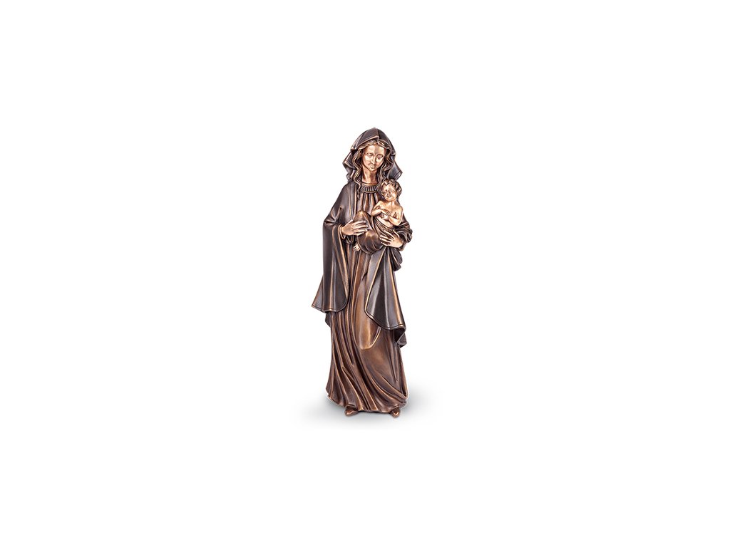 Bronze Madonna mit Kind für Grabmal, 69×26×19 cm