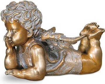 [ST-SK-85393] Bronze Engel für Kindergrabmal, 8×8×12 cm oder 12×13×18 cm