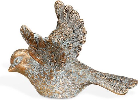 Bronze-Vogel für Grabmal, 6×8×9 cm