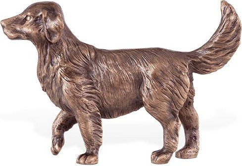 Bronze Golden Retriever für Grabmal, 7×11 cm