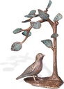 Bronze-Vogel unter dem kleinen Baum für Grabmal, 24×14×14 cm