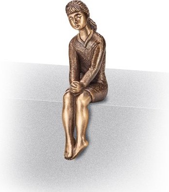 [ST-SK-85534] Bronze Mädchenstatue, sitzende, 10×3×4 cm