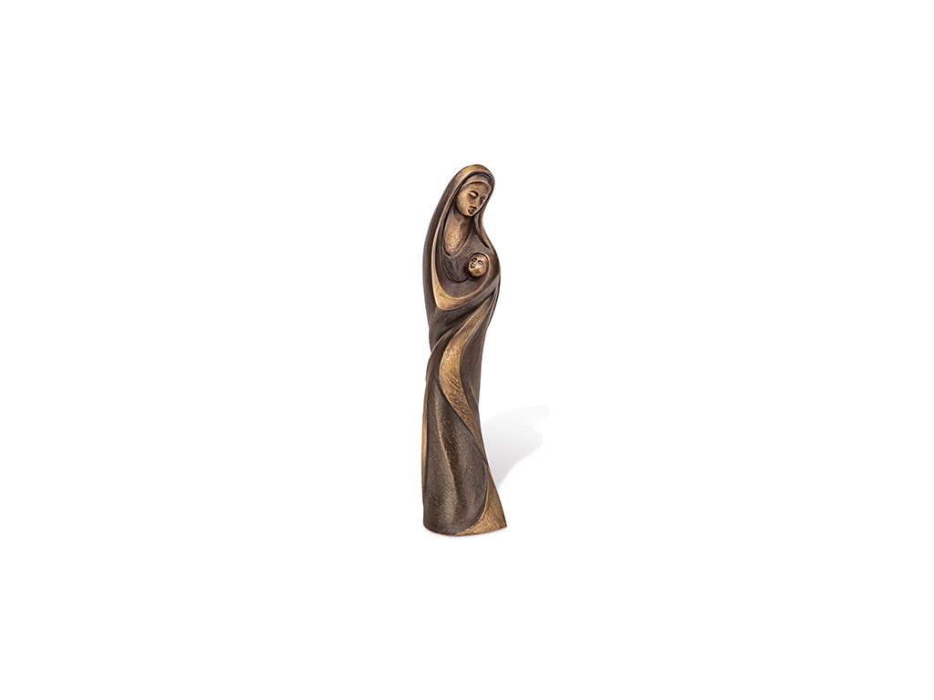Bronze-Statue Madona mit Kind für Grabmal, 39,5 cm