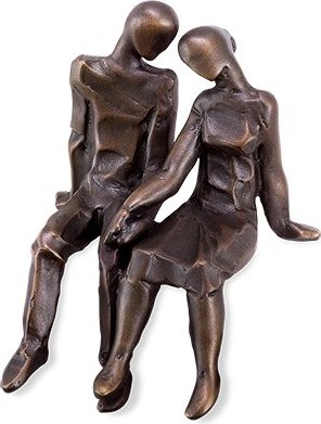 Bronze-Statue Sitzende Paare für Grabmal, 12×10×9 cm