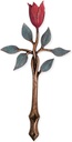 Bronze-Kreuz mit Kristall für Grabmal, 31×16 cm