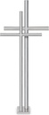 Grabkreuz aus rostfreiem Stahl, freistehend, 41–91 cm