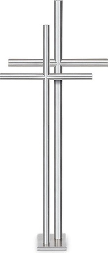 [ST-SK-KREUZ18] Grabkreuz aus rostfreiem Stahl, freistehend, 41–91 cm