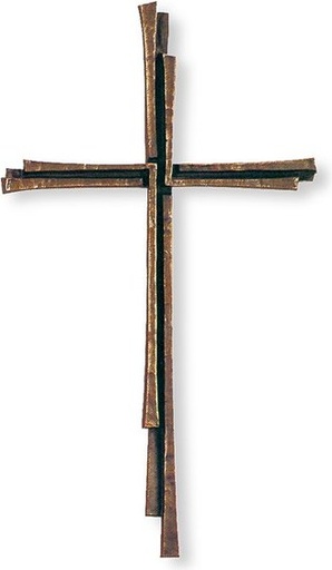 [ST-SK-KREUZ21] Grabkreuz mit Kristall, Bronze, 40–59 cm