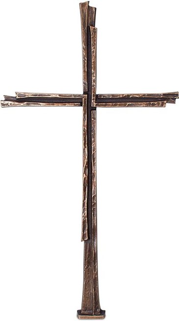 Grabkreuz mit Kristall, Bronze, 81×45 cm oder 113×55 cm