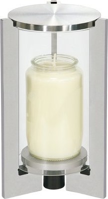 Edelstahl-Grablicht für Grabmal, Höhe 18 oder 24 cm