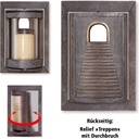 Bronze-Grablaterne mit Relief Stufen, 21×14×9 cm