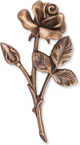 [ST-SK-PFLANZE03] Bronze Rose für Grabmal, 17×8 cm