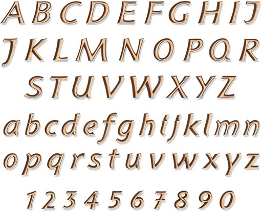 [ST-SK-SCHR004] Bronze-Buchstabe Karund für Grabmal