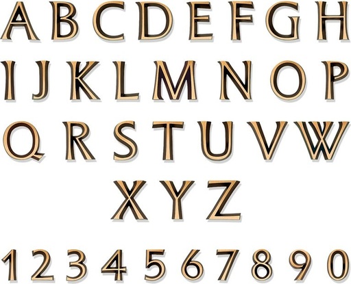 [ST-SK-SCHR014] Grabbuchstaben Formal, Bronze, einzelne Buchstaben