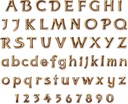 Bronze-Buchstabenkonturen für Grabmal