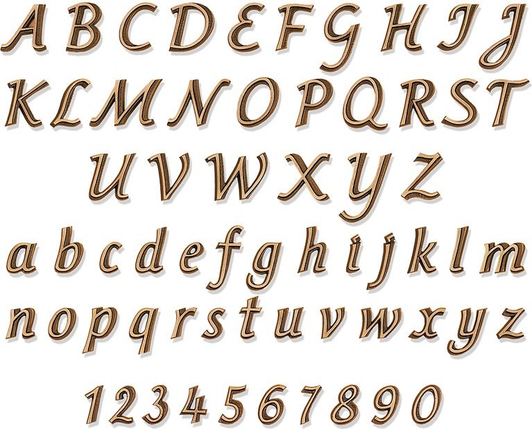 Bronze kursiver Buchstabe für Grabmal