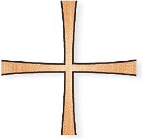 Grabkreuz gleichschenklig schwerer Block, Bronze, 12×12 cm