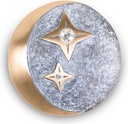 Bronze Symbol Mond und Sterne für Grabmal, Ø 7 cm