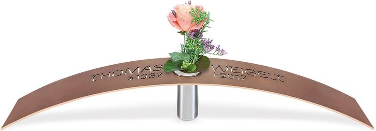 Bronze-Brücke mit Grabvase, 13×86×12 cm