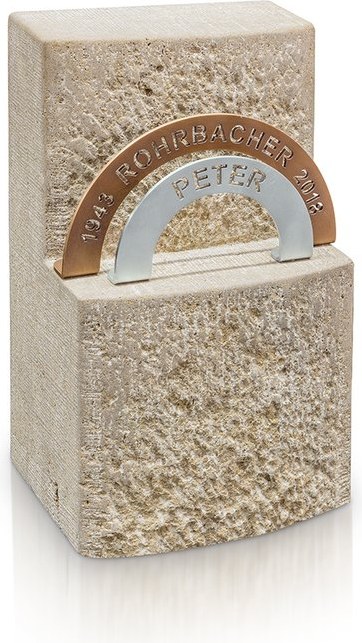 Bronze-Dekoration Regenbogen für Grabmal, 14×28 cm