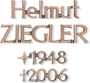 Grabinschrift Revant aus Bronze und Aluminium