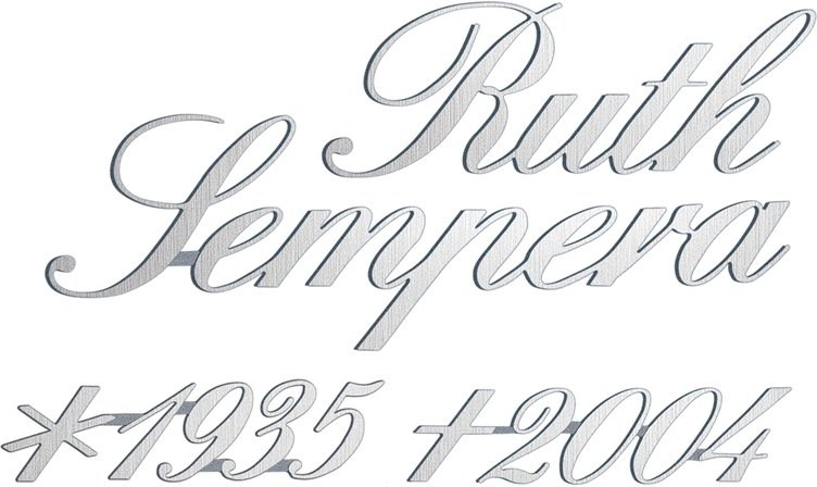 Bronze-Inschrift Sempera, schmal, Dicke 8 mm