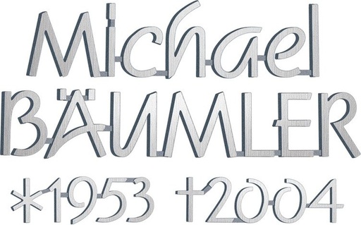 [ST-SK-SZ009] Bronze-Inschrift Bäumler für Grabmal