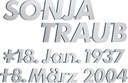 Bronze-Inschriftplatte Traub für Grabmal
