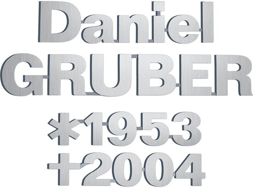 [ST-SK-SZ017] Bronze-Inschrift Gruber für Grabmal