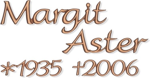 [ST-SK-SZ021] Grabinschrift Scriptura aus Bronze und Aluminium