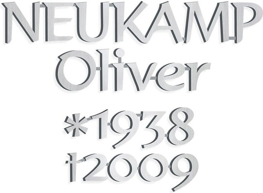 [ST-SK-SZ023] Bronze-Inschrift Neukamp für Grabmal