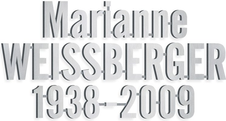 Bronze-Inschrift Weissberger für Grabmal