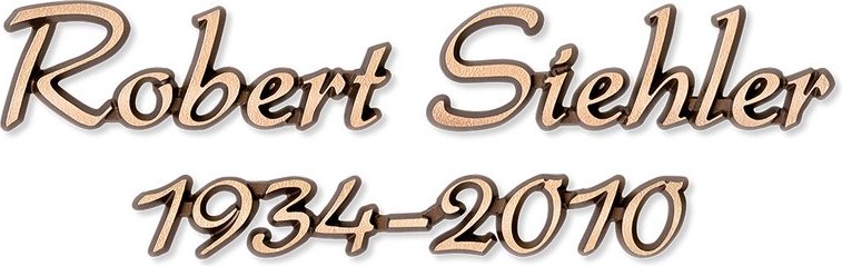 Grabinschrift Siehler, Bronze und Aluminium