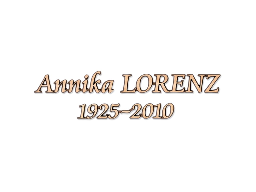 Inschriftplatte Lorenz aus Bronze und Aluminium