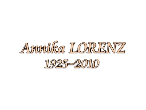 [ST-SK-SZ030] Inschriftplatte Lorenz aus Bronze und Aluminium