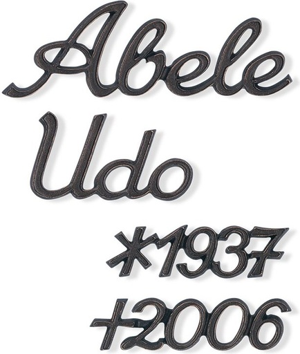 [ST-SK-SZ042] Bronze-Inschrift Abele für Grabmal