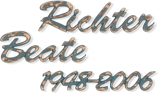 [ST-SK-SZ043] Grabinschrift Richter, Bronze oder Aluminium, Dicke 6–15 mm