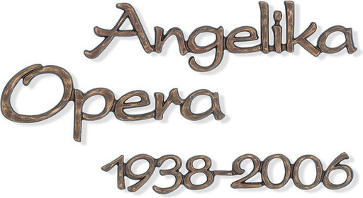 [ST-SK-SZ046] Inschriftplatte Opera aus Bronze und Aluminium