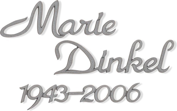 Bronze-Inschrift Dinkel für Grabmal