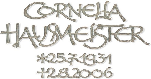 [ST-SK-SZ050] Grabinschrift Cornelia aus Bronze, 6–9 mm