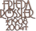 Bronze-Inschrift Rössler für Grabmal