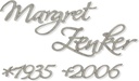 Bronze-Inschrift Zenker für Grabmal, Dicke 6–15 mm