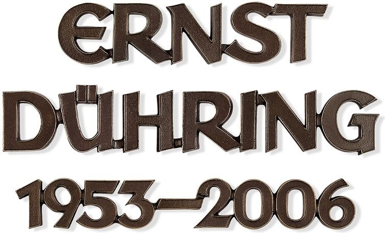 Bronze-Inschriftplatte Dühring für Grabmal